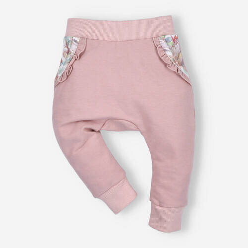 Spodnie dresowe z bawełny organicznej Magic Flowers Nini różowe