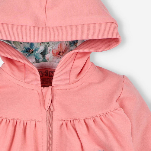 Bluza dresowa z bawełny organicznej Flowers Nini łososiowy