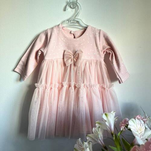 Sukienka z długim rękawem SK14035 Konfetti Mamatti - różowy