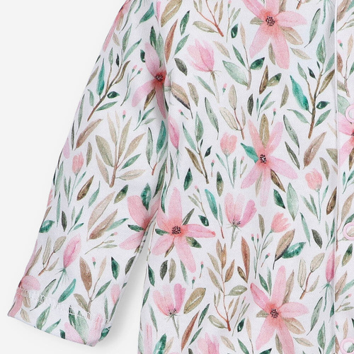 Pajacyk z bawełny organicznej Pink Flowers Nini