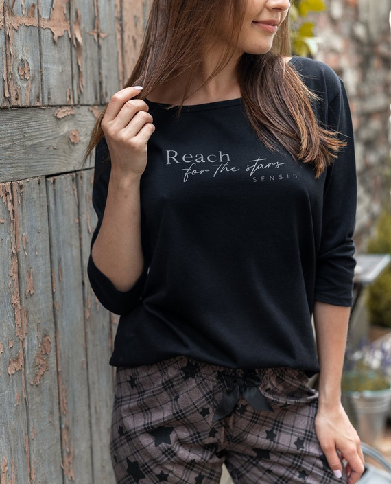 Sensis Piżama damska Reach For The Stars - czarny-brązowy