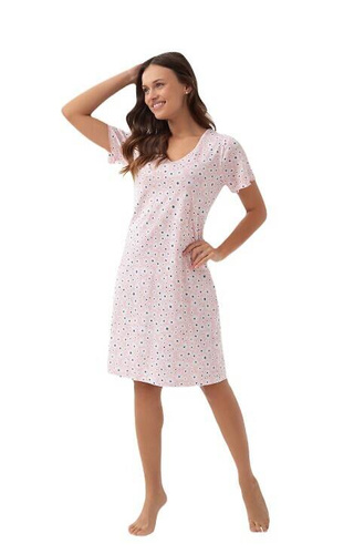 Koszula Nocna z krótkim rękawem 284 Luna - różowa