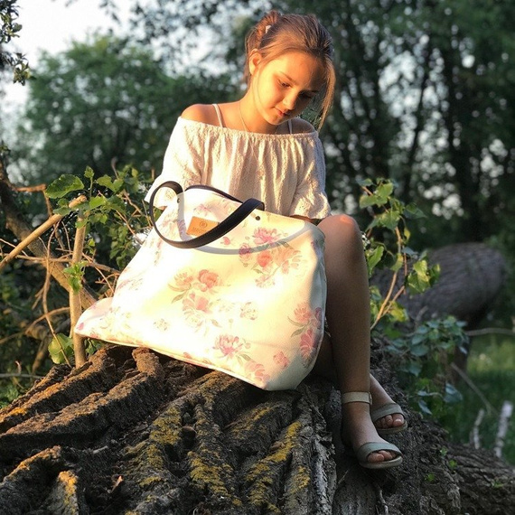 Torba ze skóry ekologicznej Secret Garden - Makaszka