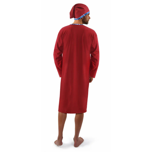 Koszula męska z szlafmycą 3113 Sesto Senso bordowy 