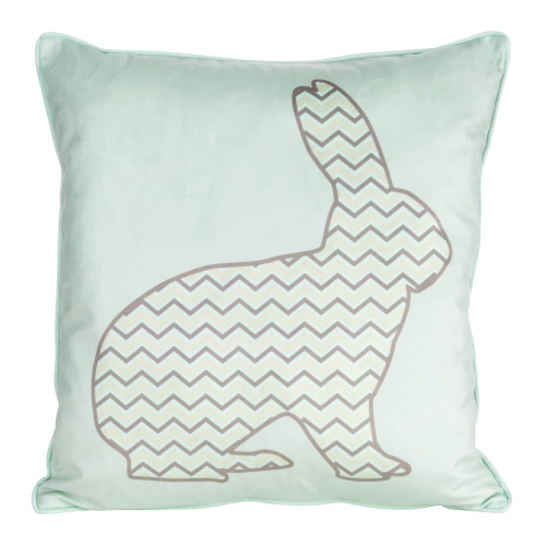 Poszewka wielkanocna Wiosna 1 z weluru zdobiona nadrukiem zajączka Eurofirany 