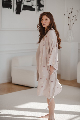 Szlafrok ciążowy bambusowy Polka Dots Milk&Love 