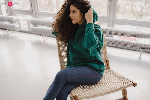 Bluza do karmienia Motherhood Milk&Love oversize butelkowa zieleń