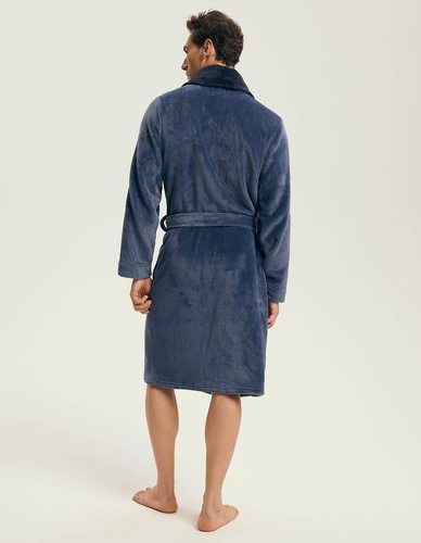 Henderson Nantes 43375 – szlafrok męski w prążek, szalowy kołnierz, elegancki i wygodny