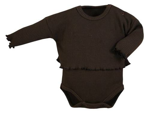 Body dla dziewczynki Guziczek Koala  - ciemny brąz