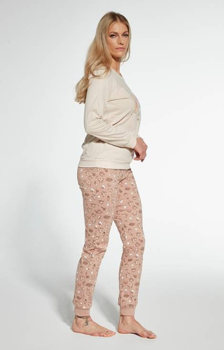 Cornette Piżama damska 671/344 Evening - beżowy mocca