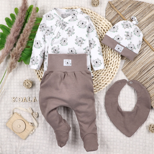 Komplet niemowlęcy z bawełny organicznej Sweets Koala Nini beżowy 