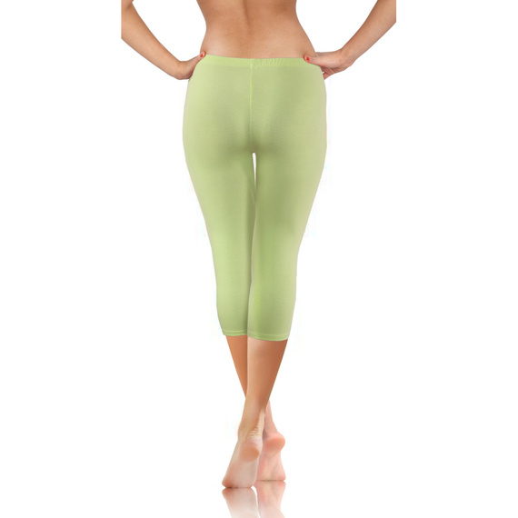 Legginsy damskie sportowe bawełniane kryjące 3/4 Sesto Senso pistacja