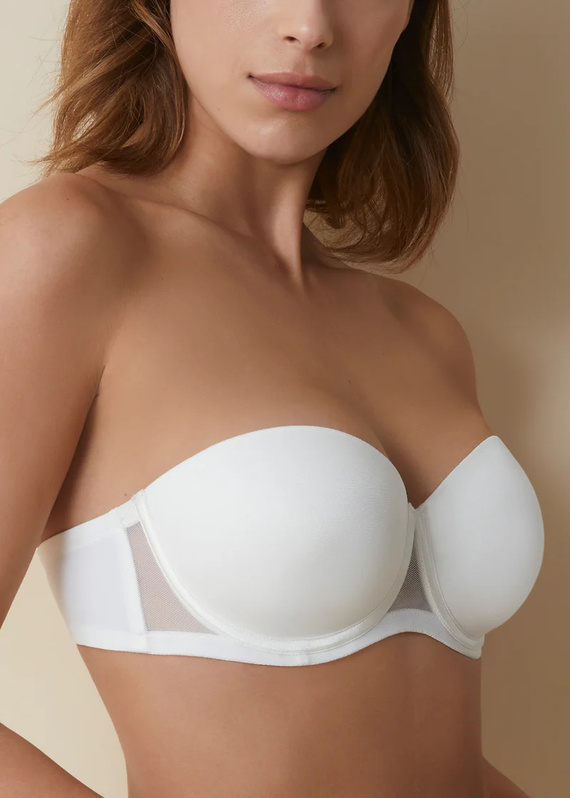 Esmeralda Bardotka Samonośna Selene Perłowy – Biustonosz Bez Ramiączek, Silikonowe Podtrzymanie