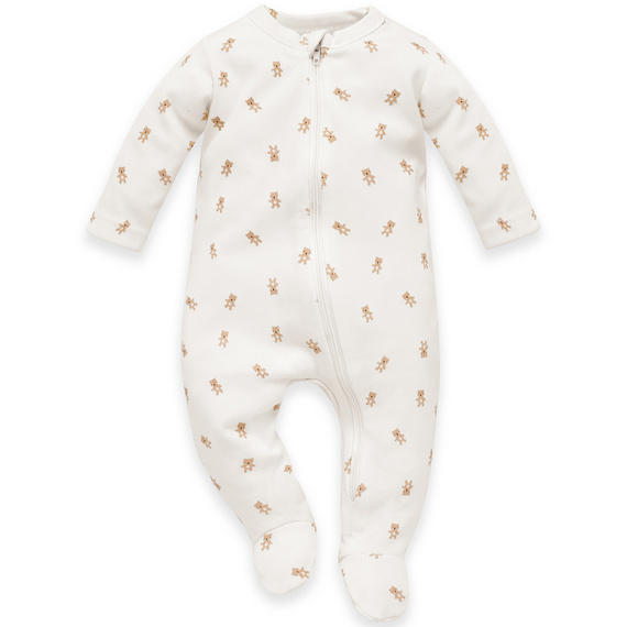 Pajac niemowlęcy ze stópkami Lovely Day Pinokio - beige ecru