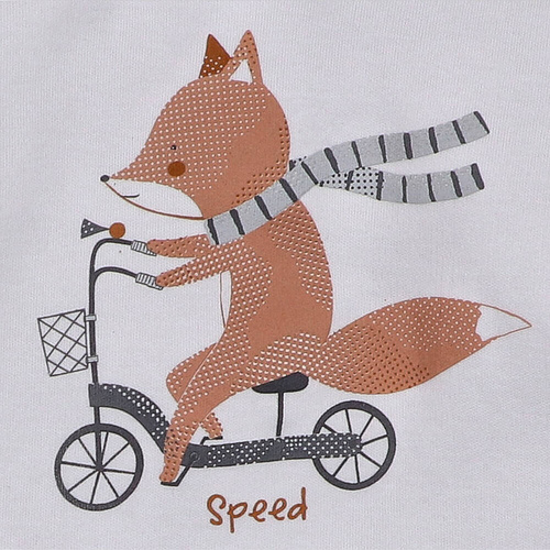 Bluzka z bawełny organicznej Cute Cars Nini ecru 