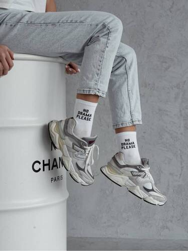 0200-147 No Drama Please Skarpety damskie Milena - biały