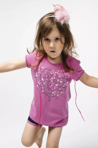 Piżama dziewczęca Ontega Italian Fashion - amarantowy/granatowy