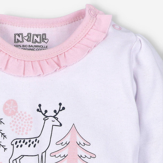 Bluzka z bawełny organicznej Jelonki Nini biały