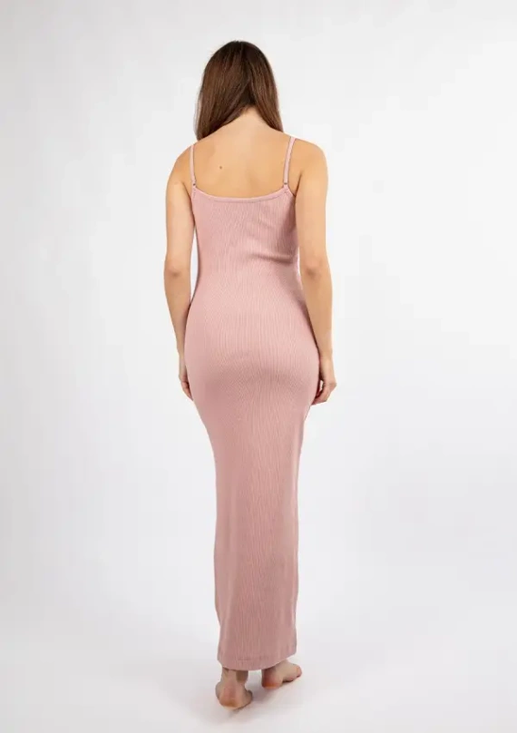 Sukienka bawełniana DK-K-P7 DKaren - pudrowa