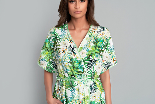 Szlafrok Damski Florina Italian Fashion - druk liście