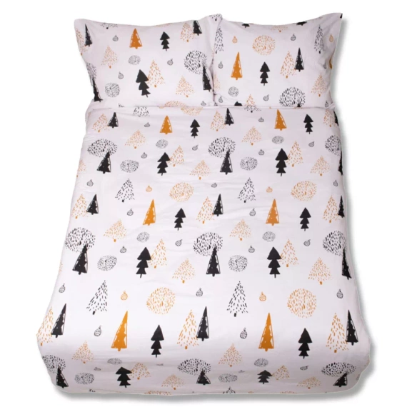 Pościel flanelowa świąteczna choinki bombki F-87 Matex biały