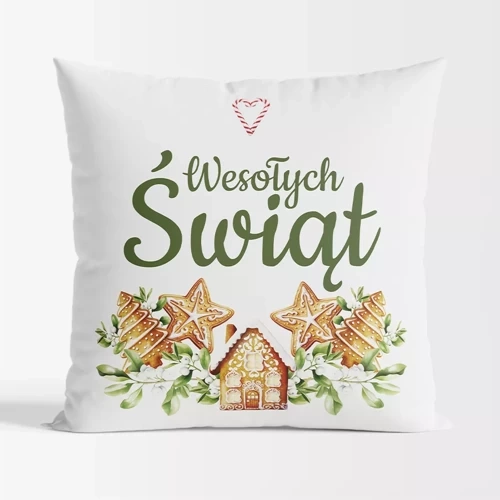 Poduszka świąteczna Pierniki Markizeta biały