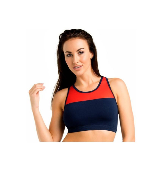 Sportowy top damski Lino Teyli - czerwony/niebieski