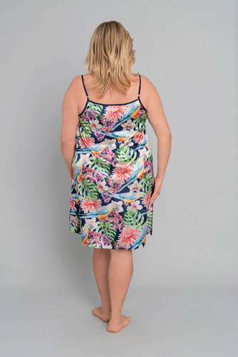 Koszula damska na wąskich ramiączkach Polinezja Italian Fashion - druk kwiaty