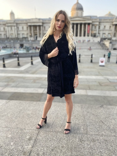 Szlafrok damski krótki 457 Milagros  Forex - czarny