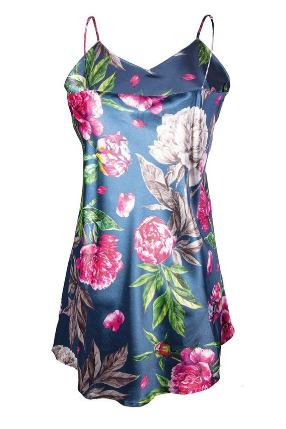 Halka satynowa Flowers DKaren - DK-HK 1 granatowy