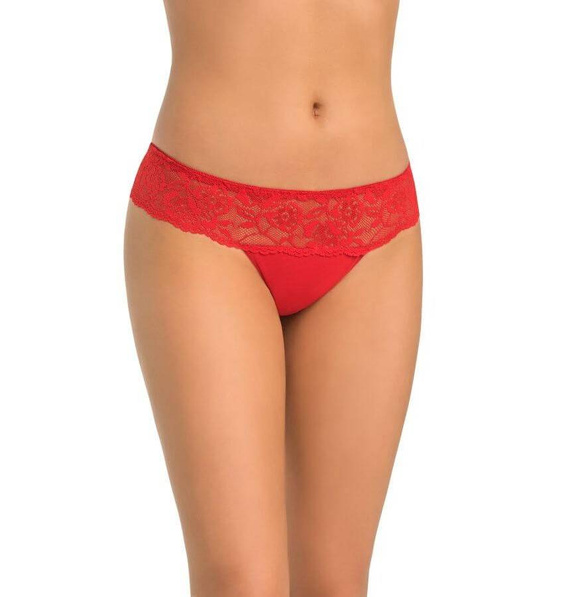 Stringi damskie z koronką Comfo Teyli - czerwone