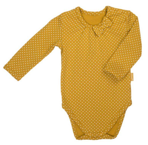 176099 Michalina  Body z długim rękawem Nicol - musztardowy