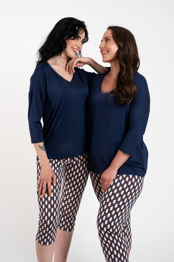 Piżama Damska 3/4 rękaw, 3/4 spodnie Milda Italian Fashion