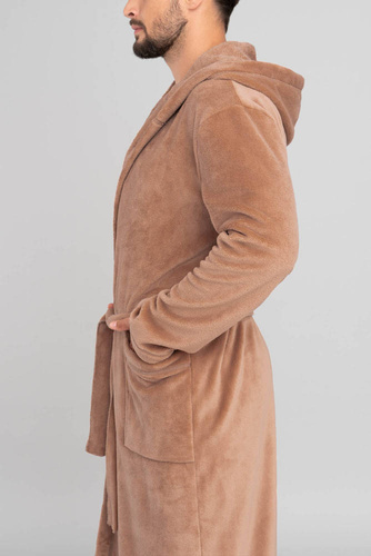 Szlafrok męski z kapturem Mimas Italian Fashion- granat