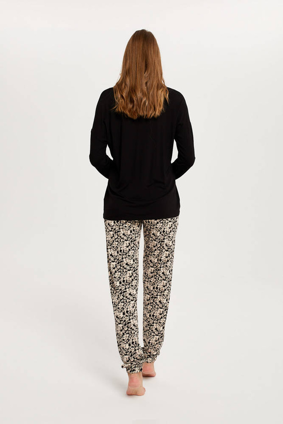 Piżama Damska długi rękaw, długie spodnie Gujana Italian Fashion - czarny/druk
