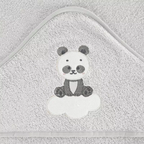 Niemowlęce okrycie kąpielowe Baby 63 Panda Eurofirany srebrny