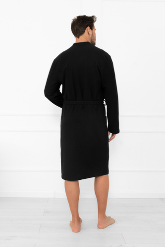 Szlafrok męski Bono Italian Fashion – elegancki, tłoczony, z paskiem i kieszeniami