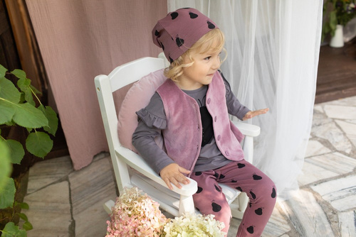 Legginsy dla dziewczynki Le Tigre Pinokio - róż ciemny druk 