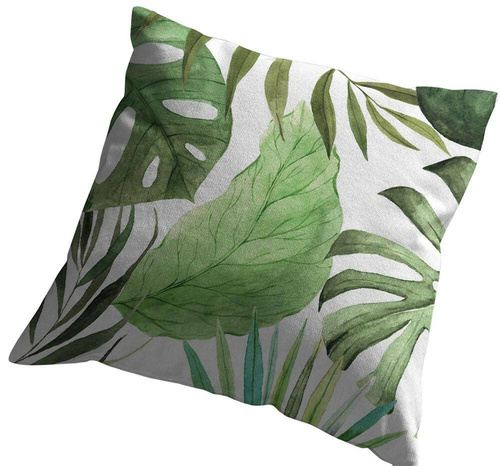 Poszewka dekoracyjna 4154 A Panama 98 Detexpol zielona liście monstery