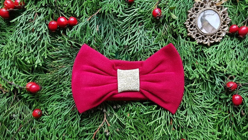 Opaska z dużą kokardą M1716 Merry Cherry Marija - czerwony