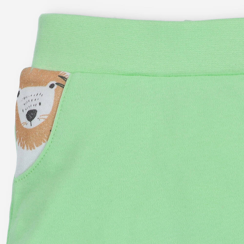 Szorty z bawełny organicznej Lion Nini zielony 
