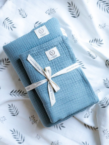 Muślinowy zestaw poduszka i otulacz Yosoy - khaki