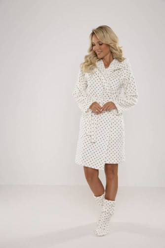 546 Melanie Krótki Szlafrok damski Forex - ecru