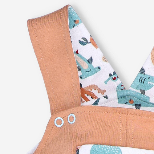 Spodnie ogrodniczki z bawełny organicznej Morskie Zwierzątka Nini pomarańczowy