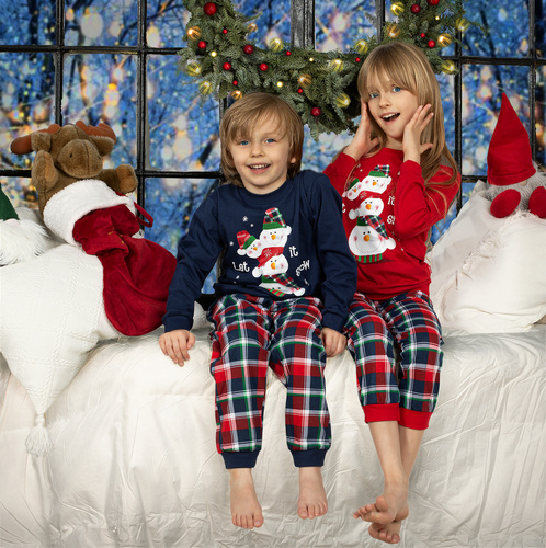 Piżama chłopięca 593/154 966/154 Snowman 2 Cornette - granatowy 