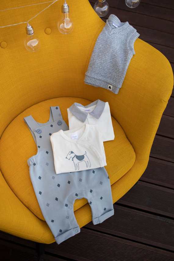 Ogrodniczki niemowlęce Charlie Pinokio - niebieski