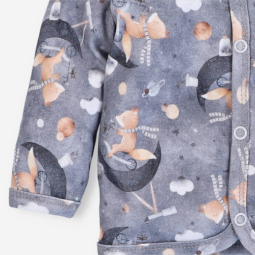 Kaftanik niemowlęcy z bawełny organicznej Space Tour Nini niebieski 