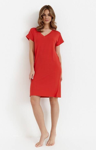 Koszula nocna z bawełny 455 Cana - czerwona