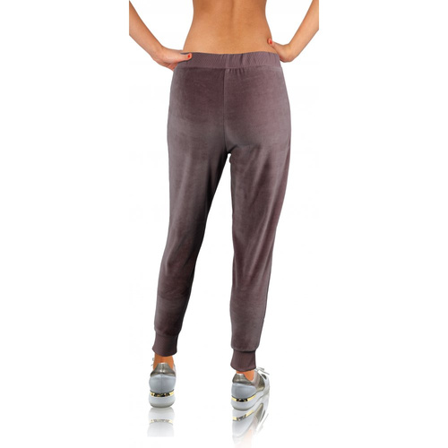 Spodnie dresowe damskie Welur Sesto Senzo jagodowy