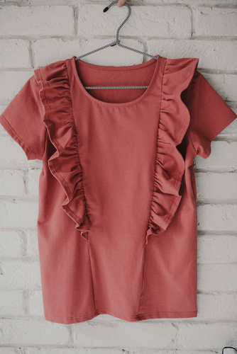 Bluzka do karmienia Milky Waves z krótkim rękawem Milk&Love dusty cedar